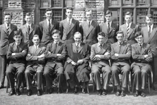 K. R. Imeson (front row, fourth from left), Headmaster of Nottingham High School, 1954